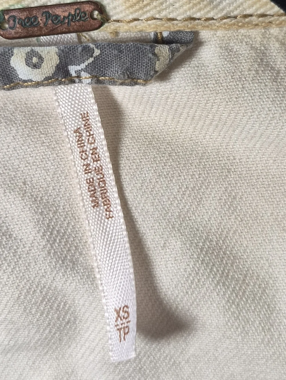 Free People Cream Denim Jacket - Women's Light Neutral Denim S/P - Picture 2 of 6